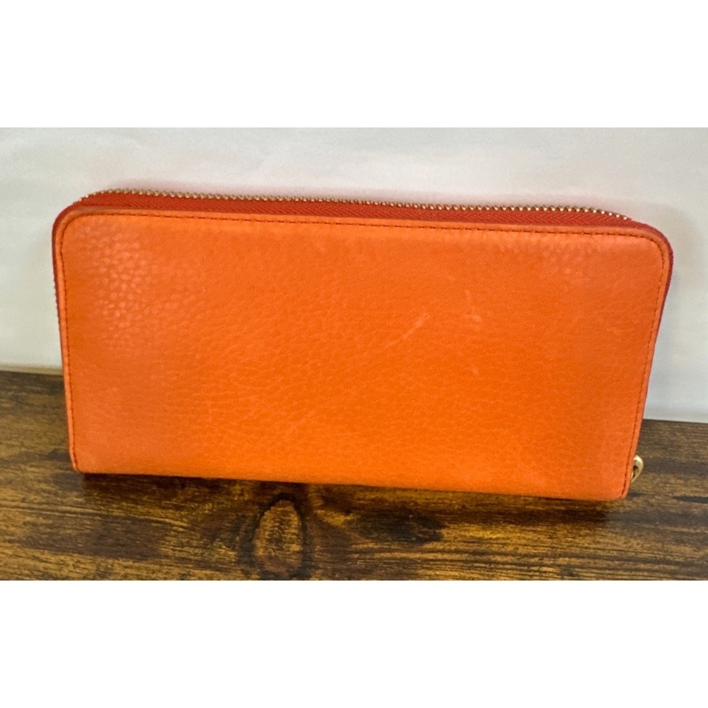 Shinola Detroit The Pocket Zip Wallet in Bold Orange Leather NEW $295 MSRP - Picture 9 of 16